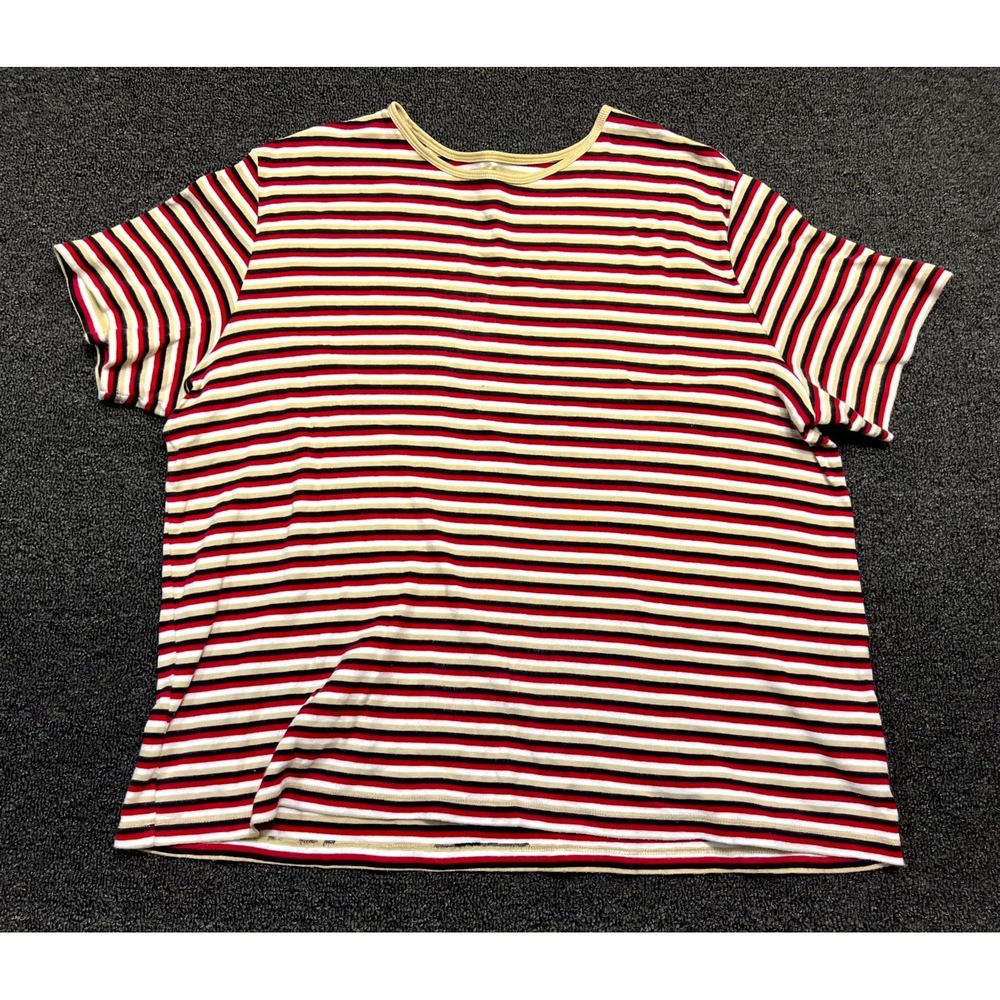 Hannah T Shirt Womens Large Multicolor Striped Cotton Short Sleeve Crew Neck